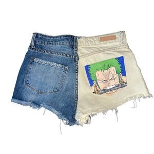 Two tone hand painted Samurai Zoro Shorts